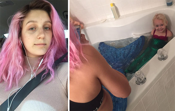 Teen Babysitter Surprises A 3-Year-Old By Dressing Up As A Mermaid And Her Reaction Is Just Too Cute