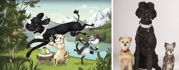 Shadow Chases While Piq And Trüffel Play