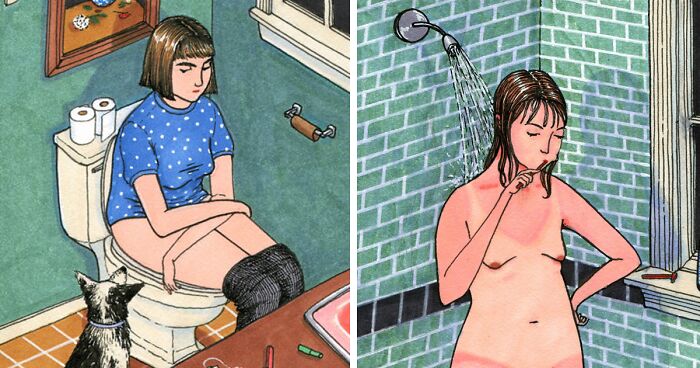 Artist Creates Honest Illustrations Showing What Women Do When No One Is Watching