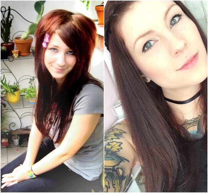 There Is Definitely No Before And After For Me, Except I Don't Tease My Hair That Much Anymore. 16 And 27 Year Old Me.