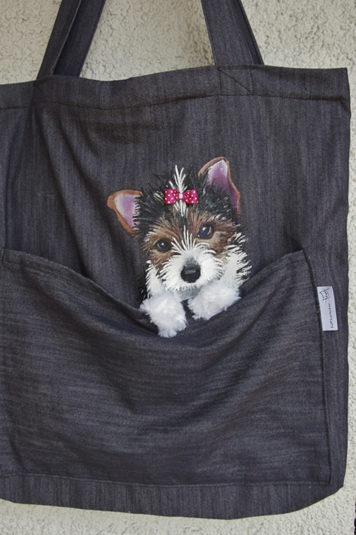 Forever Together! Hand Painted Shoulder Bags With Animals In A Pocket