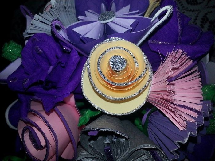 Mom Makes The Most Beautiful Bouquets Out Of Handmade Paper Flowers And Her Two Daughters Help Her Decorate Them