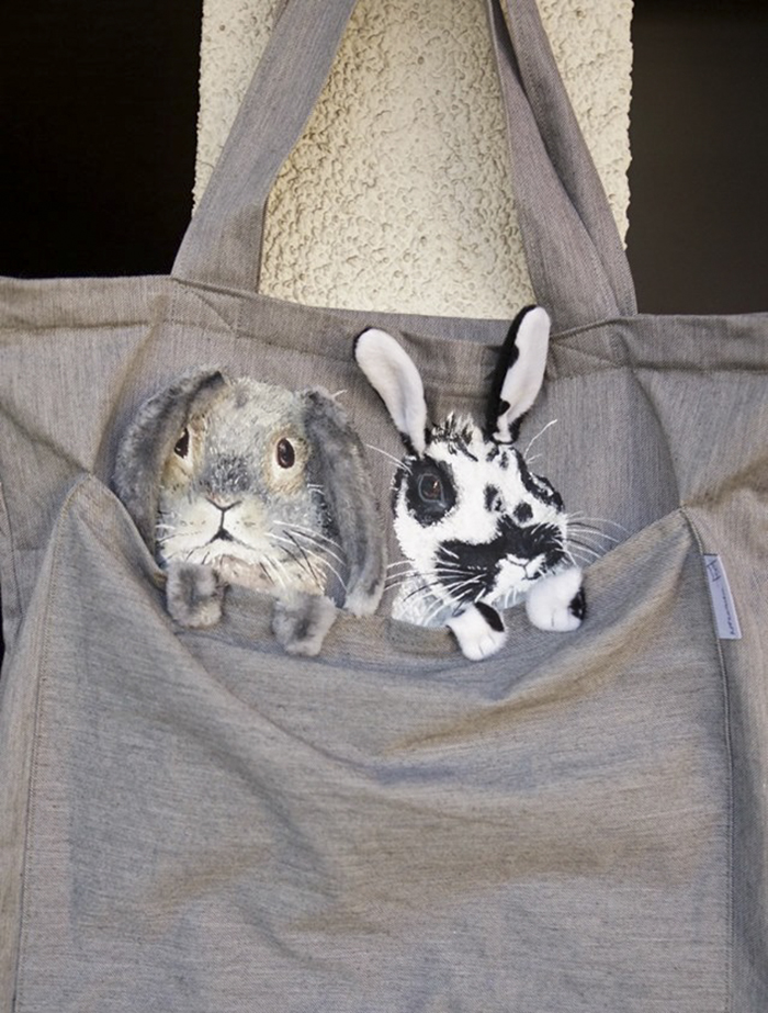 Forever Together! Hand Painted Shoulder Bags With Animals In A Pocket