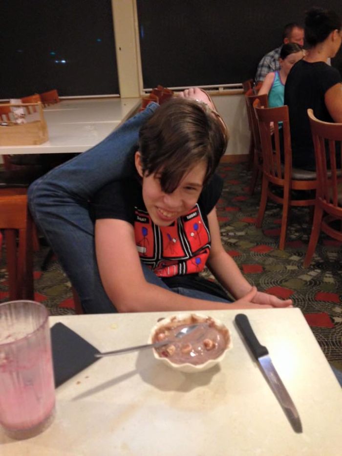 Eating Dessert At Sizzler