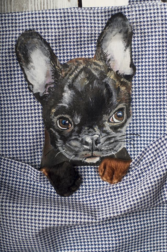 Forever Together! Hand Painted Shoulder Bags With Animals In A Pocket