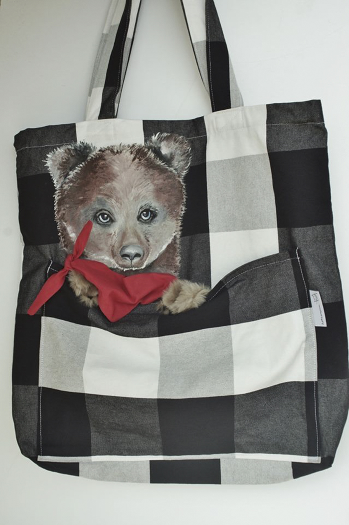 Forever Together! Hand Painted Shoulder Bags With Animals In A Pocket