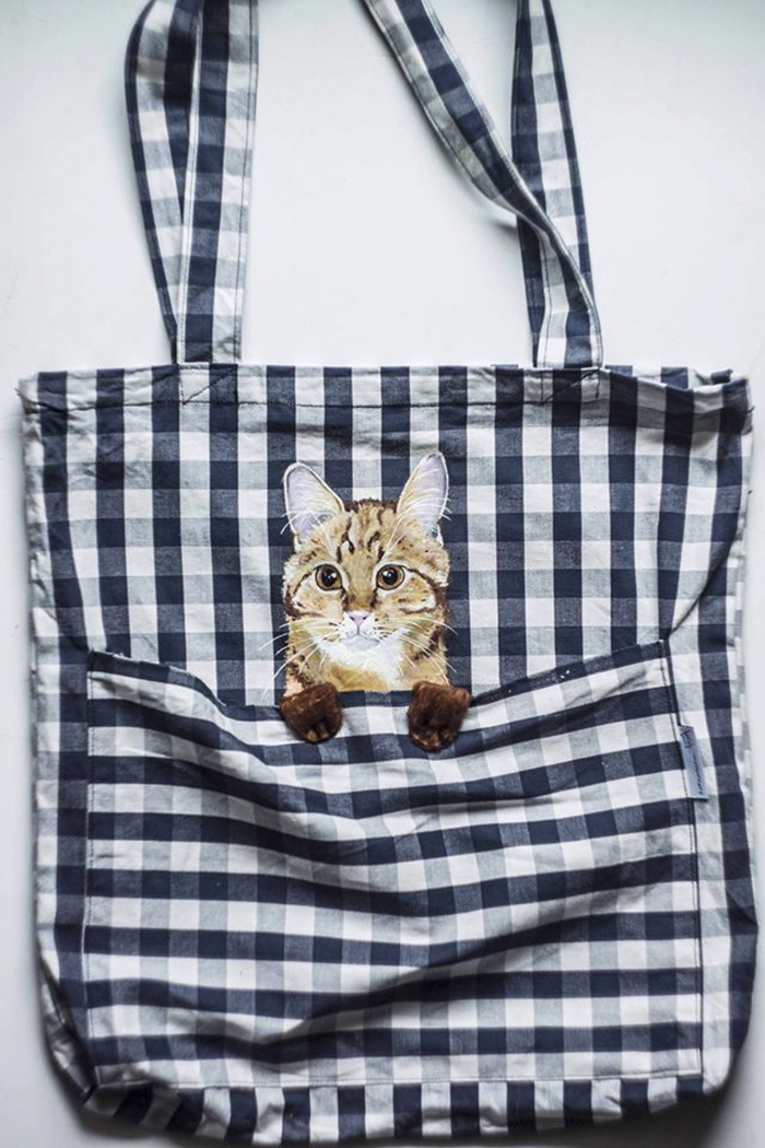 Forever Together! Hand Painted Shoulder Bags With Animals In A Pocket