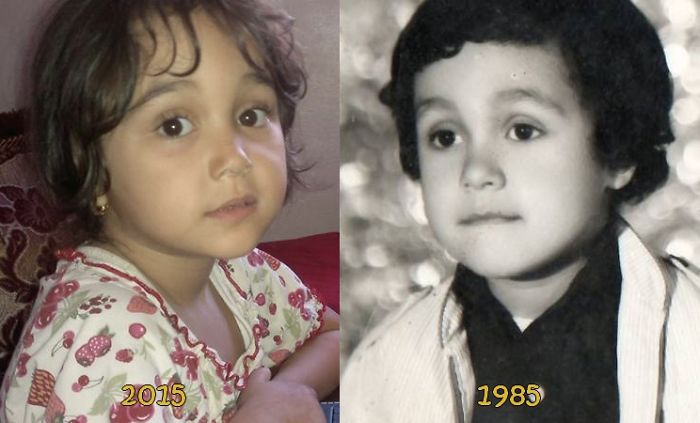 Daughter And Fathe 1985/2015 First Day In School / 5th Year Old