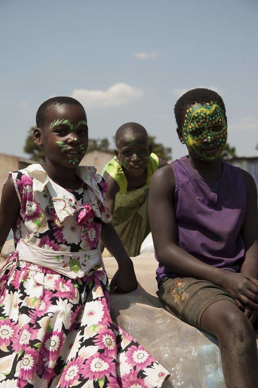 Went To Do A Wall Drawing End Up Making Tribal Face Painting In Uganda.