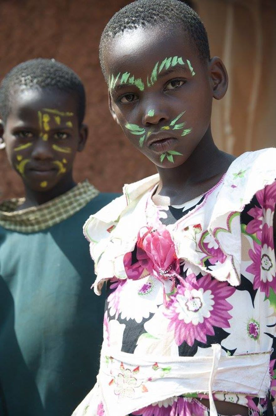 Went To Do A Wall Drawing End Up Making Tribal Face Painting In Uganda.