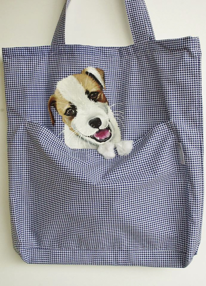 Forever Together! Hand Painted Shoulder Bags With Animals In A Pocket