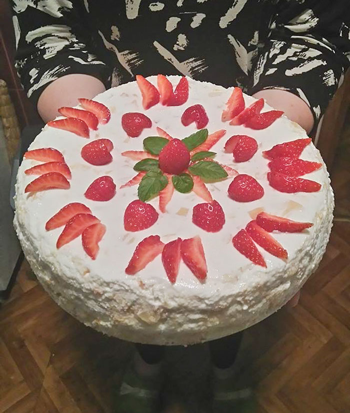 A Cheesecake That I Made For My Sister's Birthday, So Proud Of It!