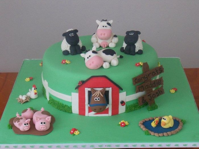 Baby Shower Cake I Made - Farm Yard Theme