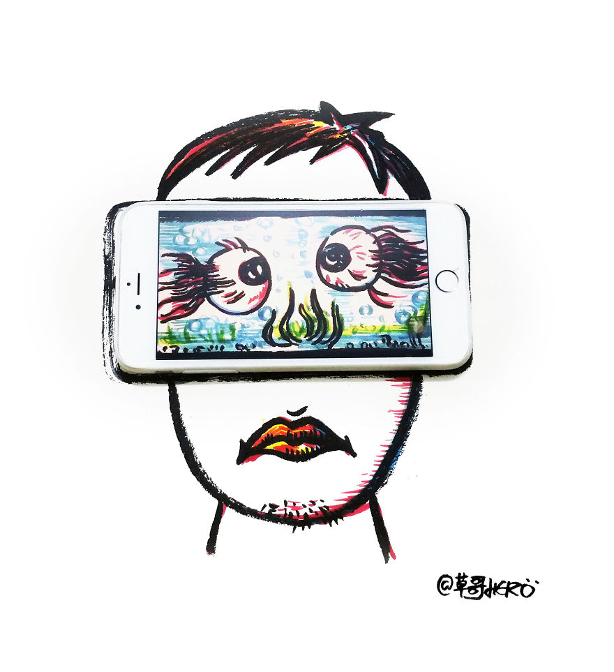 I Use A Smartphone As A Challenge In My Illustrations