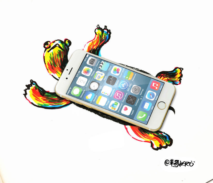 I Use A Smartphone As A Challenge In My Illustrations