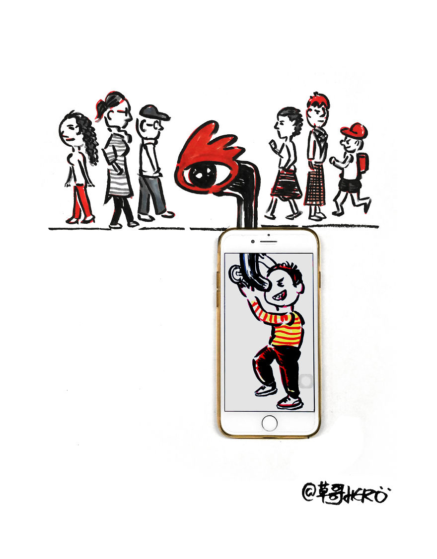 I Use A Smartphone As A Challenge In My Illustrations