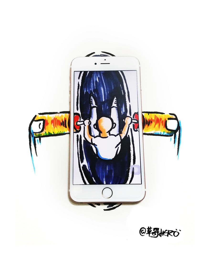 I Use A Smartphone As A Challenge In My Illustrations