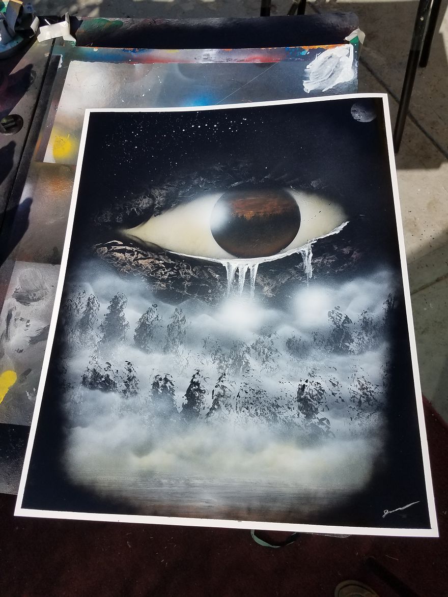Sunset Eye: Spray Paint Art