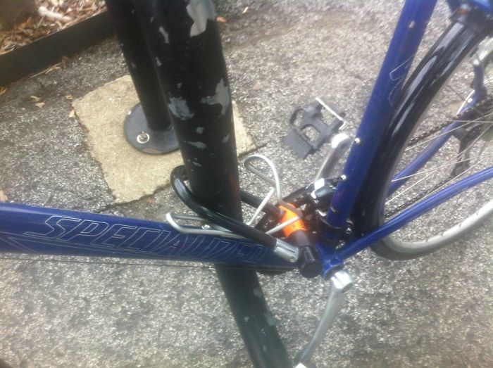 Forgot Keys To Lock Up My Bike This Morning. Asked The Wife To Do It For Me