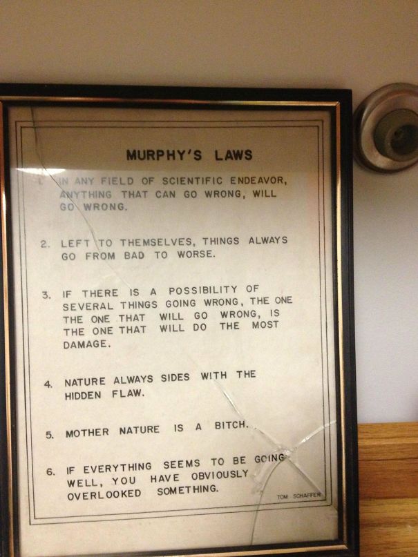 This Fell Off My Girlfriend's Wall And Broke. She Didn't Get The Irony