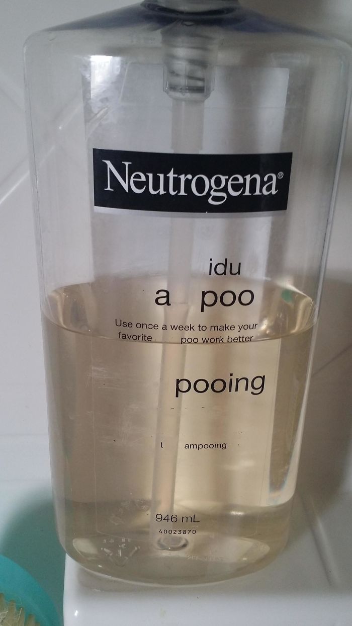 Neutrogena bottle with letters highlighting "p*o," a humorous touch from a hilarious wife.