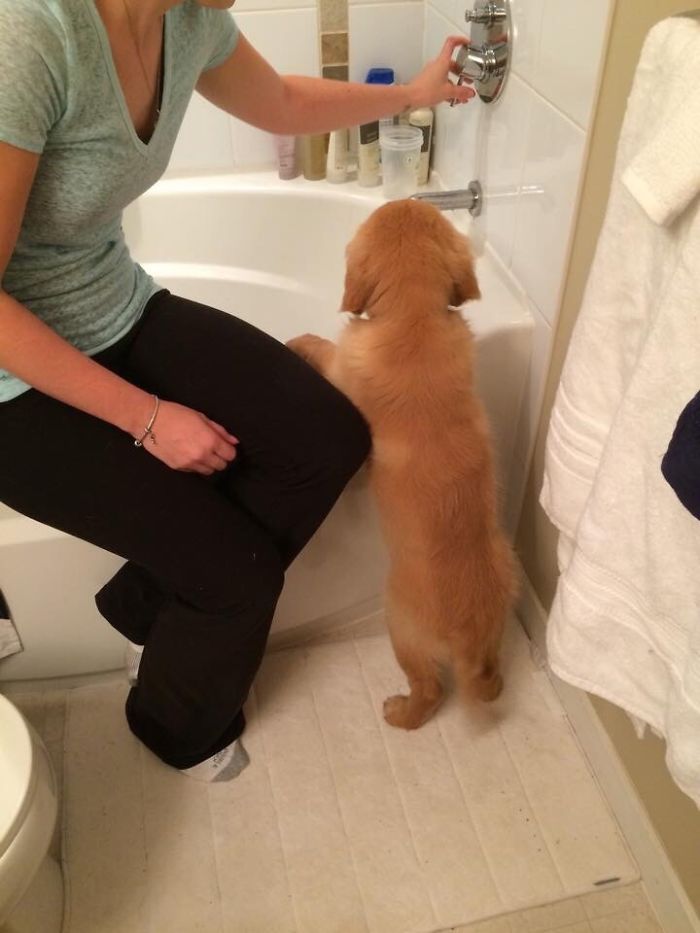 My Boy Getting Ready For His First Bath