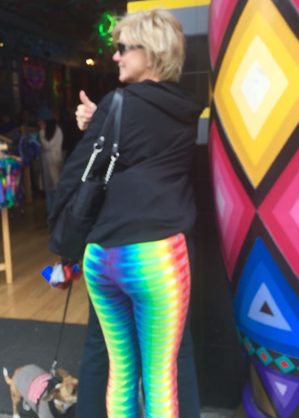 My 70 Year Old Mom Stood Behind This Pair Of Mannequin Legs. The Fact She Pulled The Back Of Her Jacket Over The Top Off The Ass Helped Fool Everybody (You Can See Her Blue Jeans If You Look Closely)