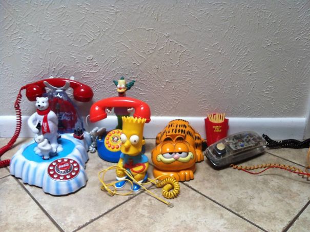 I Have Six Novelty Phones. If That Didn't Spur From Alcohol I Don't Know What Would. Phones Include, Krusty The Clown, Coca Cola Polar Bear, Garfield, French Fry, Swatch Style (Clear And You Can See All The Wires, And Bart Simpson