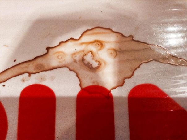 Spilled Coffee Face I Found On A Dunkin' Donuts Table