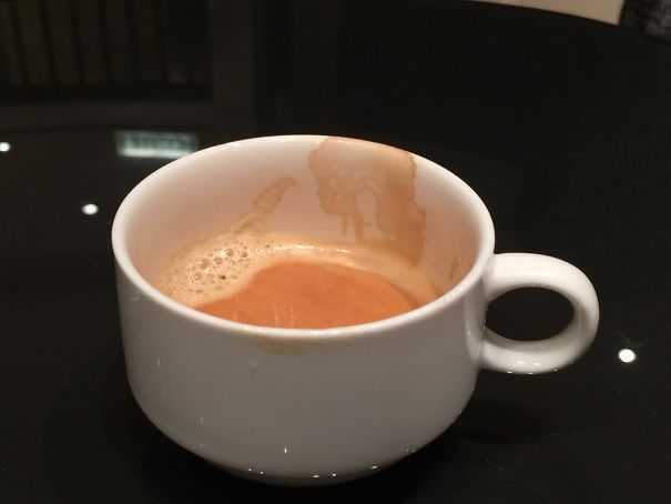 Coffee Foam Looks Like Girl Looking At A Bird