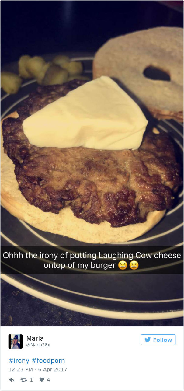 Oh The Irony Of Putting Laughing Cow Cheese On The Top Of My Burger