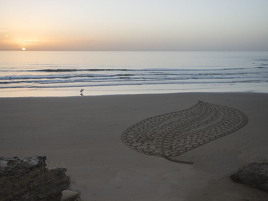 Arabic Inspired Beach Art In Marocco