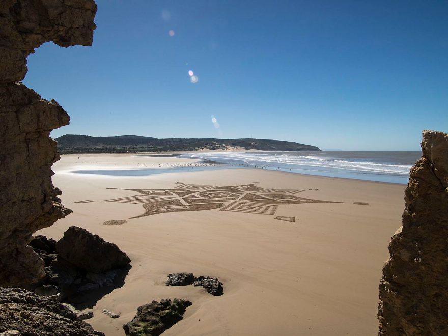 Arabic Inspired Beach Art In Marocco