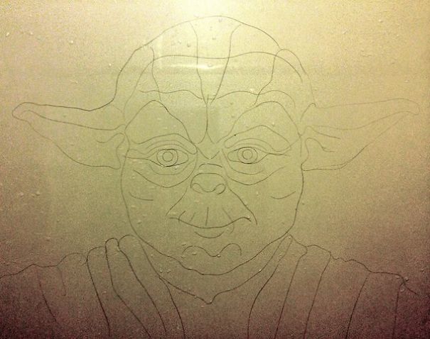 Artist Makes Drawings With Hair Falling In The Bath