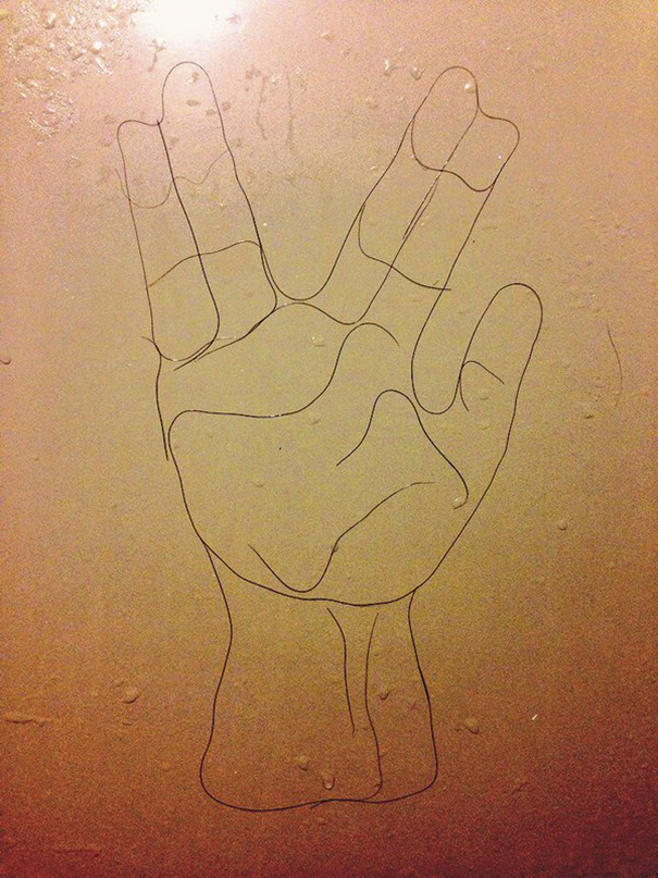 Artist Makes Drawings With Hair Falling In The Bath