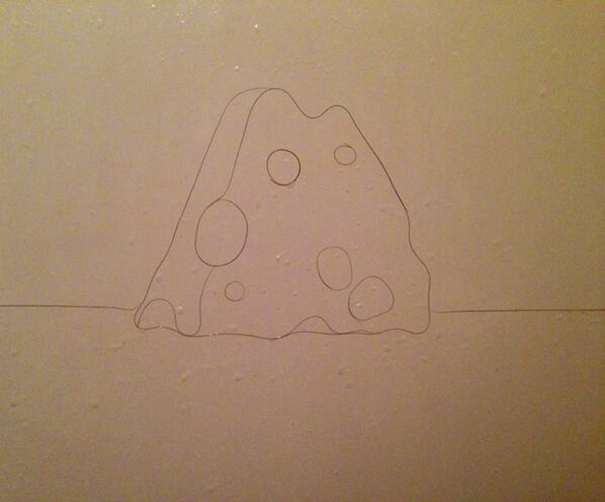 Artist Makes Drawings With Hair Falling In The Bath