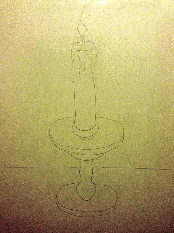 Artist Makes Drawings With Hair Falling In The Bath