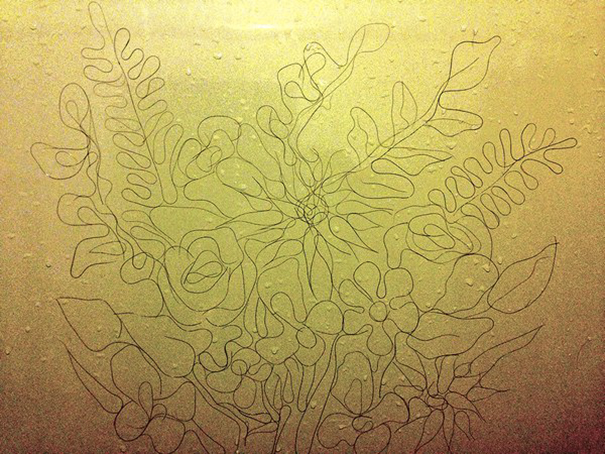 Artist Makes Drawings With Hair Falling In The Bath