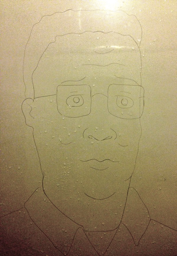 Artist Makes Drawings With Hair Falling In The Bath