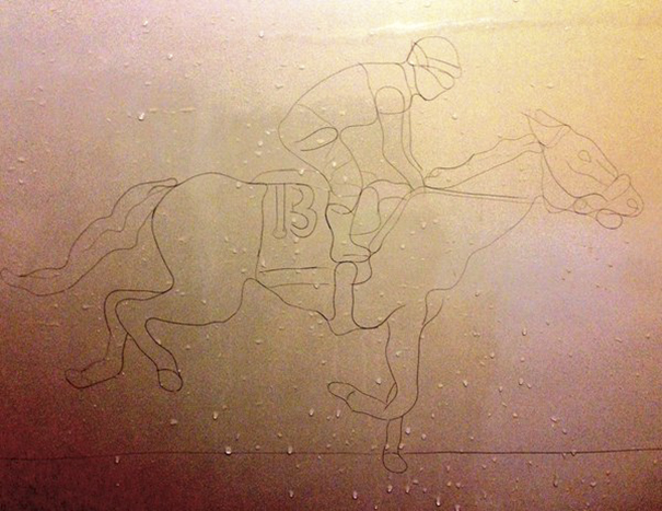 Artist Makes Drawings With Hair Falling In The Bath