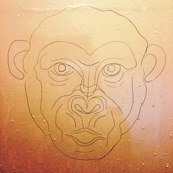 Artist Makes Drawings With Hair Falling In The Bath