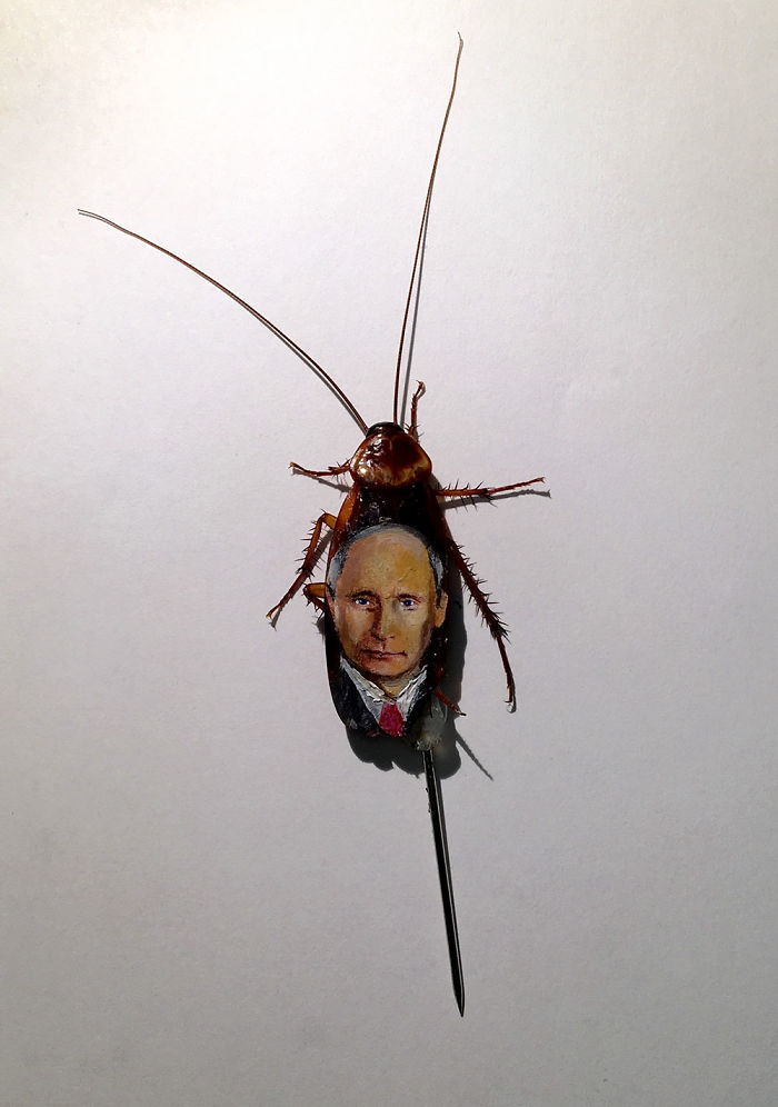 I Painted Donald Trump And Vladimir Putin On Real Cockroaches I Painted Donald Trump And Vladimir Putin On Real Cockroaches
