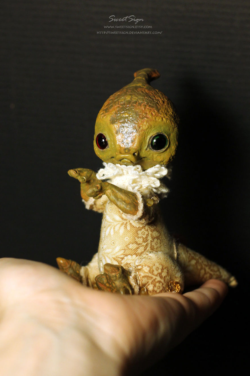 Axolotl Baby, Ooak Poseable Doll