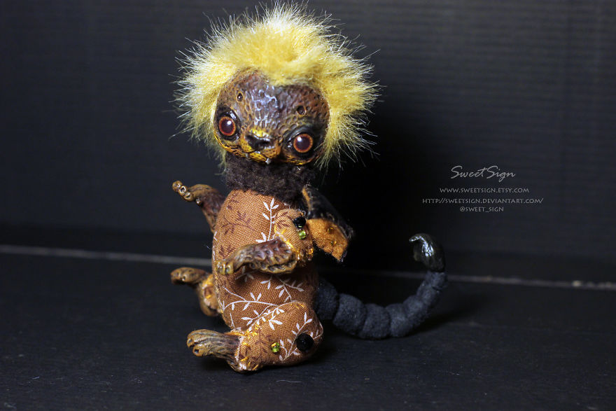 Axolotl Baby, Ooak Poseable Doll