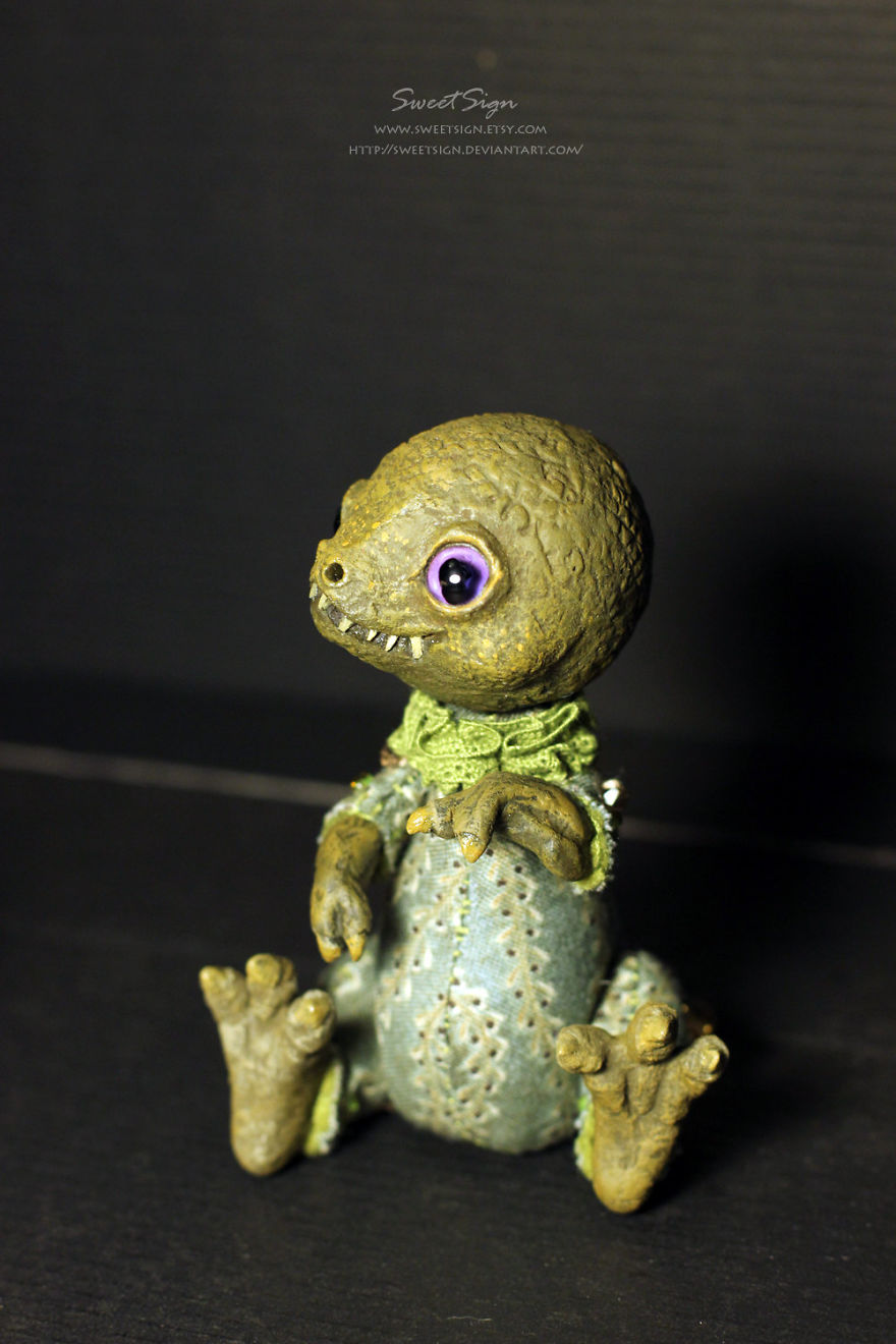 Axolotl Baby, Ooak Poseable Doll