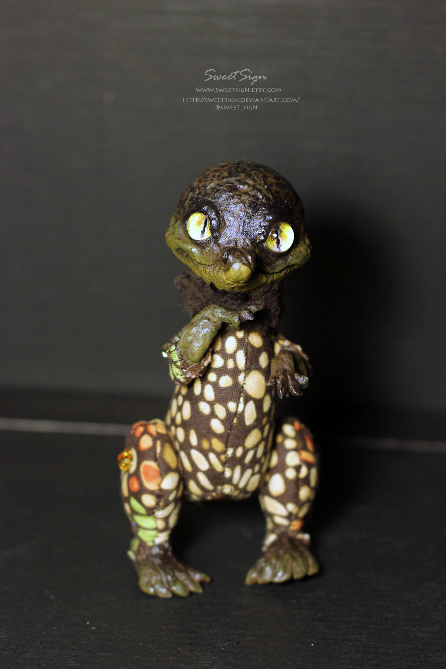 Axolotl Baby, Ooak Poseable Doll