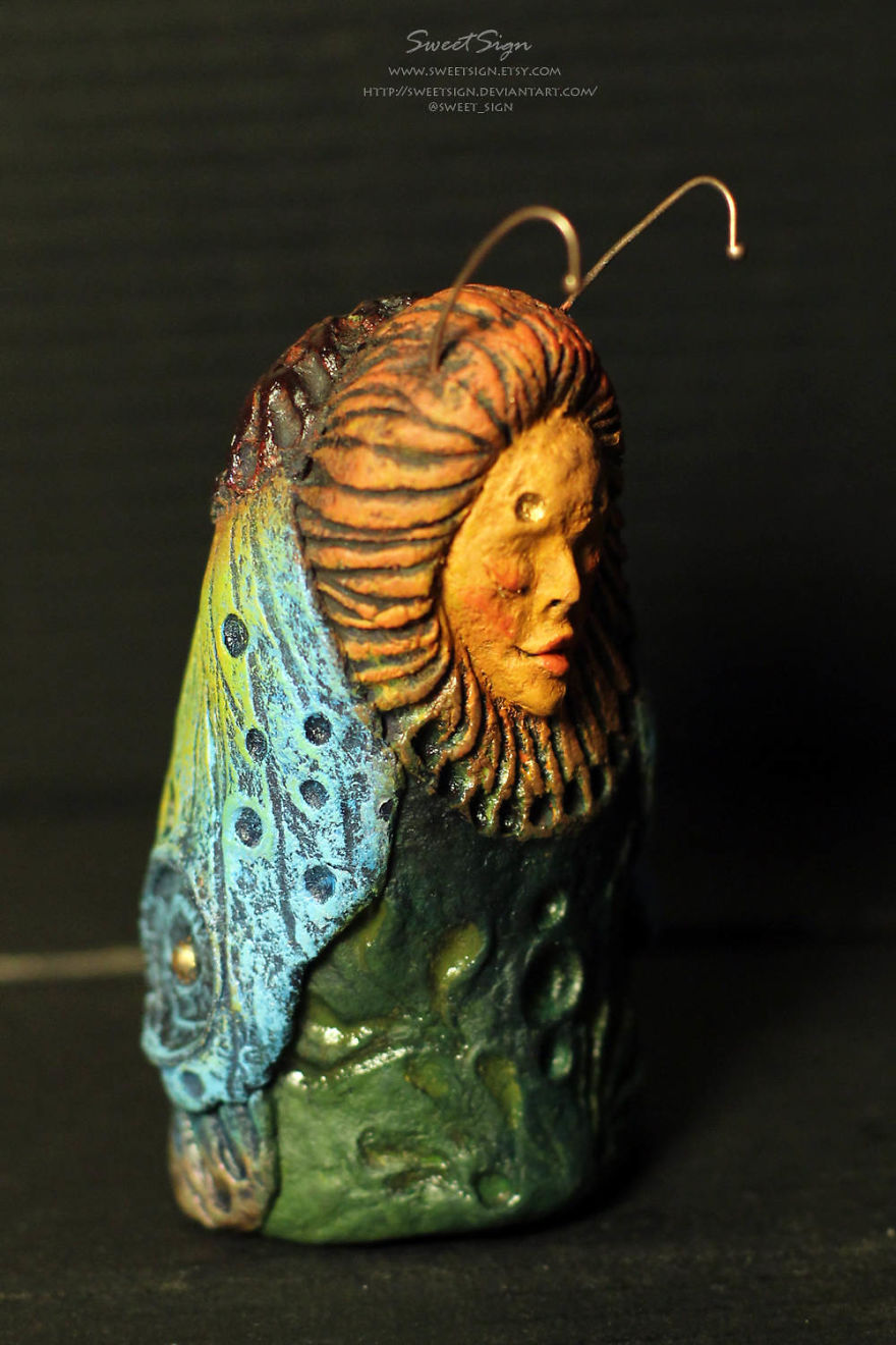 Axolotl Baby, Ooak Poseable Doll