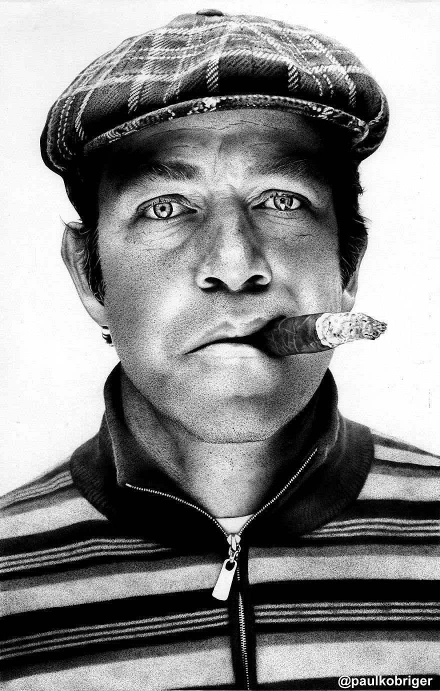 Ballpoint Pen Dot Drawing Of Mark Gonzles