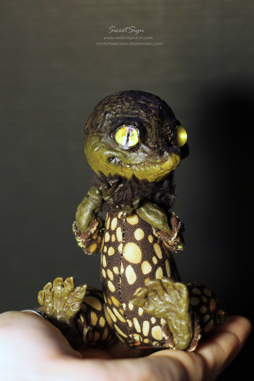 Crocodile, Ooak Poseable Doll