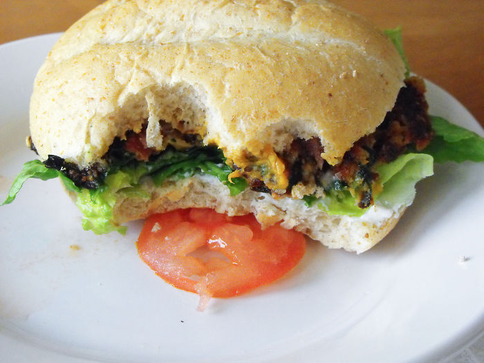 Delicious Slap Ya Mama Vegan Black Bean & Sweet Potato Burger